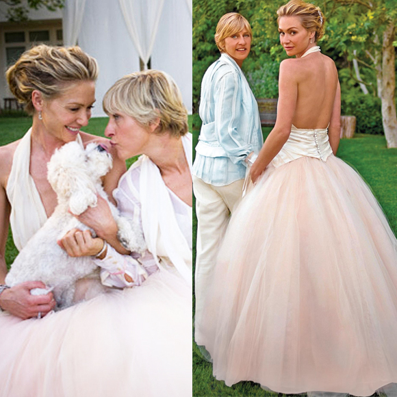Ellen Degeneres & Portia di Rosso Wedding Dress